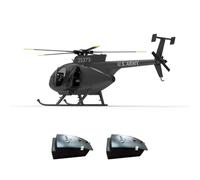 Kidaromo RC Helicopter for Adults, F119S MD500 2.4G 9CH Little Bird RC Military Helicopter Model with GPS, 6G/3D Flight Modes, LED Lights & Openable Cockpit, 1/16 Flybarless Aircraft, RTF