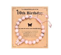 Kidbbi 6-10 Year Old Birthday Natural Stone Butterfly Bracelet Gifts, 6inches, Stone, no gemstone