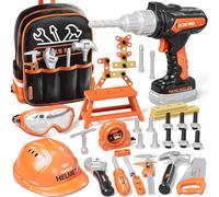 KidBloom 50 PCS Kids Tool Set, Toys for 3 4 5 Year Old Boys & Girls Gifts | Construction Tools with Backpack & Electric Toy Drill & Helmet, DIY Building Parts, 3 4 5 Year Old Boy & Girl Birthday Gifts