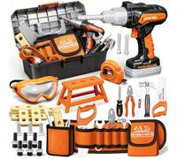 KidBloom Kids Tool Set, 50 Pcs Kids Tool Box with Toy Drill & Tool Belt, Toys for 3 4 5 Year Old Boys Gifts