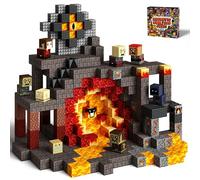 KIDCHEER 100 PCS Magnetic Blocks - Dark Fantasy Sensory Learning Toy & Building Game Set for Kids Ages 3+ | Volcano Adventure Gift for Boys, Girls & Toddlers