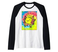 Kidcore Aesthetic Axolotl Mexican Salamander 80s 90s Retro Raglan Baseball Tee