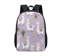 Kidcore Llama & Rainbow Backpack for Girls Boys - Whimsical Pastel Desert Aesthetic School Bag
