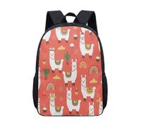Kidcore Llama & Rainbow Backpack for Girls Boys - Whimsical Pastel Desert Aesthetic School Bag