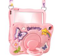 Kidcube for iPad Mini 4 Case, for iPad Mini 5 Case 2015/2019 - Girls Cute Girly Kawaii 3D Butterfly Design Cover with Rotating Stand & Strap Silicone Teens Women for iPad Mini 4th/5th Generation Cases