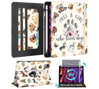 Kidcube for iPad Mini 7 Case A17 Pro 2024, for iPad Mini 6th Generation Case 8.3 Inch - Women Girls Cute Rotating Stand Folio Cover with Pencil Holder & Card Slot Girly Kawaii Cartoon Dogs Cover