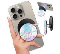 Kidcube Magnetic Phone Grip Compatible with Magsafe - Cell Phone Grip Stand Magnetic Ring Holder Finger Kickstand for iPhone 16 15 14 13 12 Series Magnet Removable Accessories Cute Girly Fish Tail