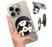 Kidcube Magnetic Phone Grip Compatible with Magsafe - Cell Phone Grip Stand Magnetic Ring Holder Finger Kickstand for iPhone 16 15 14 13 12 Series Magnet Removable Accessories Cute Catoon Cat Fish