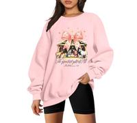 KIDDAD Christian Christmas Sweatshirts Women: Oversized Christmas Sweatshirt Xmas Religious Graphic Pullover Winter Top, Pink-3, Large