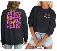 KIDDAD Halloween Sweatshirts for Women: Halloween Ghost Sweatshirt Cute Spooky Season Sweater Fall Graphic Crewneck Pullover, A.grey, XL