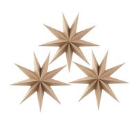 Kiddale 3 Pcs 3D Paper Star Decorations 12 Inch, Brown Hanging Stars