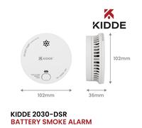 Kidde 2030DSR Battery Powered Optical Smoke Alarm for Home 9V Replace