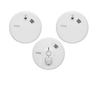 Kidde Firex 2x KF20R Optical Smoke & 1x KF30R Heat Alarm Kit Mains Powered with Sealed-In Rechargeable Battery Back-Up