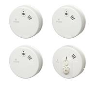 Kidde Sentry 3x KF21R Optical Smoke & 1x KF31R Heat Alarm Kit Mains Powered with Sealed-In Rechargeable Battery Back-Up c/w Quick Fit Base