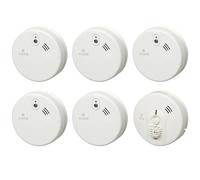 Kidde Sentry 5x KF21 Optical Smoke & 1x KF31 Heat Alarm Kit Mains Powered with 9V Alkaline Battery Back-Up c/w Quick Fit Base