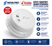Kidde Sentry KF21 Hard Wired Mains Interconnectable Optical Fire Smoke Alarm