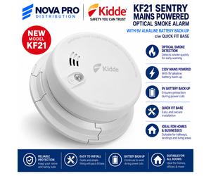 Kidde Sentry KF21 Hard Wired Mains Interconnectable Optical Fire Smoke Alarm