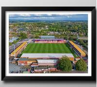 Kidderminster Harriers FC Gifts, Aggborough Stadium Framed Print, Poster, Wall Art, Football Club Memorabilia. Football Ground. (Black Frame, 43cm x 33cm)