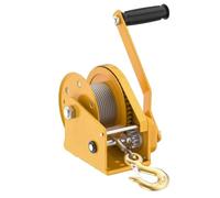 KiddiBubzi 1200LB Manual Hoist Winch | Heavy Duty Galvanized Steel Wire Rope Operated Hand Crank Self-lock