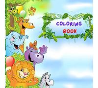 Kiddie Coloring Book: Square Toddlers Activity Book, Jungle Animals to Color, 50 pages to color + 50 blank pages to unchain creativity, kiddie coloring zoo animals