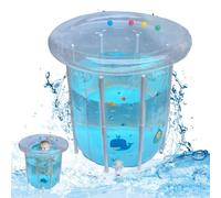 Kiddie Pool 29.5x31.5in Inflatable Baby Pool Cartoon Pattern Baby Swimming with Drainage Transparent Sealed PVC Cooling Toddler for Hot Days, Swimming Pools