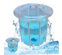 Kiddie Pool 29.5x31.5in Inflatable Baby Pool Cartoon Pattern Baby Swimming with Drainage Transparent Sealed PVC Cooling Toddler for Hot Days