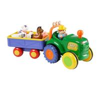 Kiddieland 024752 Motorised Old MacDonald Tractor & Trailer - Includes 3x AA Batteries, Farmer & 5 Animals, 12 Months+