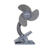 Kiddies Kingdom Amana Soft Blade Stroller Fan - 360° Flexible Neck, Ultra-Quiet, Portable Baby Travel Fan with Soft Foam Blades, Easy Clip-On for Prams, Car Seats, or Desk Use 70mm Width