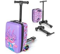 KIDDIETOTES Sesame Street 4-in-1 Detachable Scooter Luggage for Kids - Ride-On Suitcase with Removable Luggage Body, Adjustable Handlebar, Durable Deck & Brake - Carry-On Travel Bag