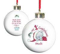 Kiddiewinkle Gifts Personalised Me to You My 1st Christmas Bauble, Tree Decorations, Baby's First