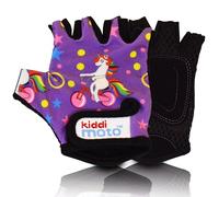 Kiddimoto Unicorn Anti Slip Kids Bike Gloves For Kids Boys & Girls Best Toddler Bike Gloves Ages 2-8 Fingerless Cycling Gloves For Youth Sports Like Mtb, Bmx Dirt Biking, Mountain Bike Riding, Skates