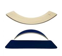 KiddiRedi® Wooden Balance Board Montessori Wobble Sensory Feeling Toddler Kids Adults Curvy Seesaw Swing Learning Development Health Physical Education Toy Free Felt Toy Play Autism ADHD (DarkBlue)