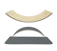 KiddiRedi® Wooden Balance Board Montessori Wobble Sensory Feeling Toddler Kids Adults Curvy Seesaw Swing Learning Development Health Physical Education Toy Free Felt Toy Play Autism ADHD (DarkGrey)