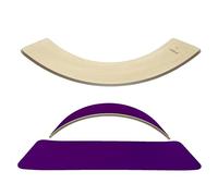 KiddiRedi® Wooden Balance Board Montessori Wobble Sensory Feeling Toddler Kids Adults Curvy Seesaw Swing Learning Development Health Physical Education Toy Free Felt Toy Play Autism ADHD (Purple)