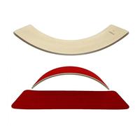 KiddiRedi® Wooden Balance Board Montessori Wobble Sensory Feeling Toddler Kids Adults Curvy Seesaw Swing Learning Development Health Physical Education Toy Free Felt Toy Play Autism ADHD (Red)