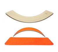 KiddiRedi® Wooden Balance Board Montessori Wobble Sensory Feeling Toddler Kids Adults Curvy Seesaw Swing Learning Development Health Physical Education Toy Free Felt Toy Play Autism ADHD (Orange)