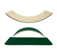 KiddiRedi® Wooden Balance Board Montessori Wobble Sensory Feeling Toddler Kids Adults Curvy Seesaw Swing Learning Development Health Physical Education Toy Free Felt Toy Play Autism ADHD (Green)