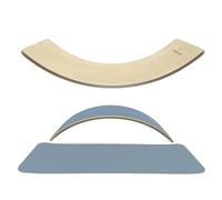 KiddiRedi® Wooden Balance Board Montessori Wobble Sensory Feeling Toddler Kids Adults Curvy Seesaw Swing Learning Development Health Physical Education Toy Free Felt Toy Play Autism ADHD (LightGrey)