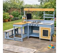 Kiddo Bramble Wooden Corner Mud Kitchen Outdoor Cooking Playset | Size: 1 Pack Kiddo Multicolor 1 Pack