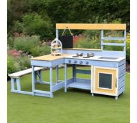 Kiddo Bramble Wooden Corner Mud Kitchen Outdoor Cooking Playset | Size: 1 Pack Kiddo Multicolor 1 Pack