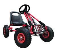 Kiddo Racer Design Red Kids Childrens Pedal Go-Kart Ride-On Car, Adjustable Seat, Rubber Tyres - Suitable For 4 to 8 Years - New