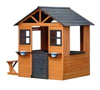 Kiddo Meadow Wooden Playhouse Outdoor Home Playset for Kids in Brown | Size: 1 Pack Kiddo Brown 1 Pack