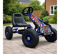 Kiddo Racer Go-Kart 4-8 Years With Metal Frame - Blue