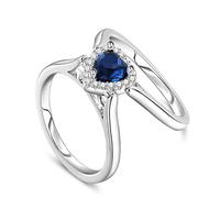 Kiddo Sky 925 Sterling Silver Engagement Rings, Personalized Reversible Ring for Her with Initial, Heart Cut Cubic Zirconia Birthstone Wedding Promise Rings for Her Wedding Bands for Women, Size T