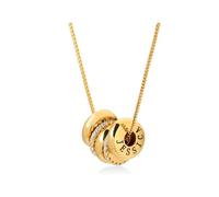 Kiddo Sky Engraved Beads Necklace Personalised Engraved Disc Candy Pendant Customized Jewelry Gifts for Mom Grandma Christmas Mothers Day Gift (Gold)
