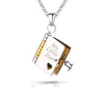 Kiddo Sky My Little Star Book Necklace for Daughter, Daughter Gifts from Dad/Mom, Openable 6 Pages, Carries Everlasting Love Gift (My Little Star)