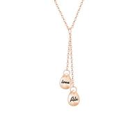 Kiddo Sky Personalized Double Teardrop Urn Necklace for Ashes with 2 Names Stainless Steel Cremation Memorial Jewelry Keepsake for Women Memorial Gifts for Loss of Dog with Funnel Kit (Rose Gold)