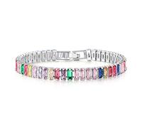 Kiddo Sky Tennis Bracelets for Women Cubic Zirconia Classic Bangle Bracelet with Brass Birthday Mother's Day Mom Sister Grandma Jewelry Gifts for her Size 6.5-7.5, M, Brass, Cubic Zirconia