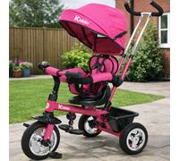 Kiddo Trike 4-In-1 Smart Design Metal Frame Tricycle - Fuchsia Pink