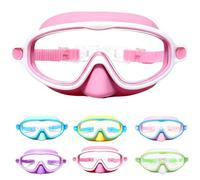 kiddoggle kids swim goggles with 180° Wide-Angle Vision, UV Protection, Soft Silicone Seal, Durable Polycarbonate Material - Perfect for Ages 3-12, Comfortable and Adjustable for Swimming